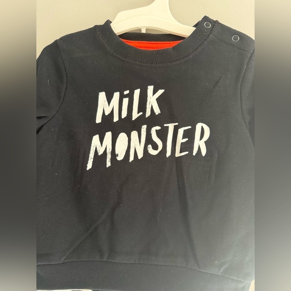 Cat & Jack Baby Milk Monster Halloween Matching Set SZ 12M Black White New - Picture 2 of 6
